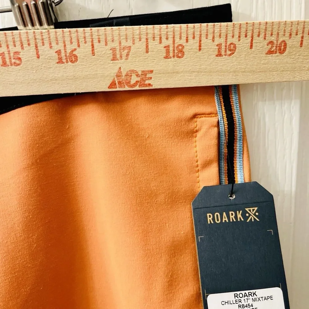 Roark Chiller Mixtape 17”‎ Boardshorts Orange Men's 38 Swim Trunks Shorts RB454